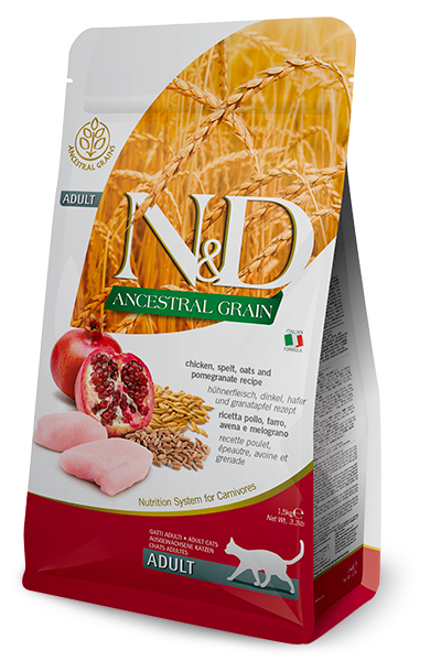 N&D Cat Ancestral Grain csirke adult macskaeledel csomagolás